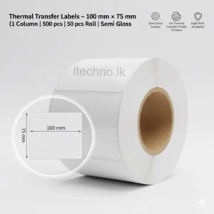 100x75MM Thermal Transfer Barcode Labels (1UP – 500pcs, Semi Glossy)