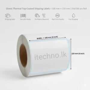 100×150 mm | 250 pcs / 500 pcs (1UP / 1 Column) Direct Thermal Top-Coated Shipping Labels