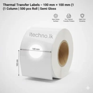 100x100MM Thermal Transfer Barcode Labels (1UP – 500pcs, Semi Glossy)